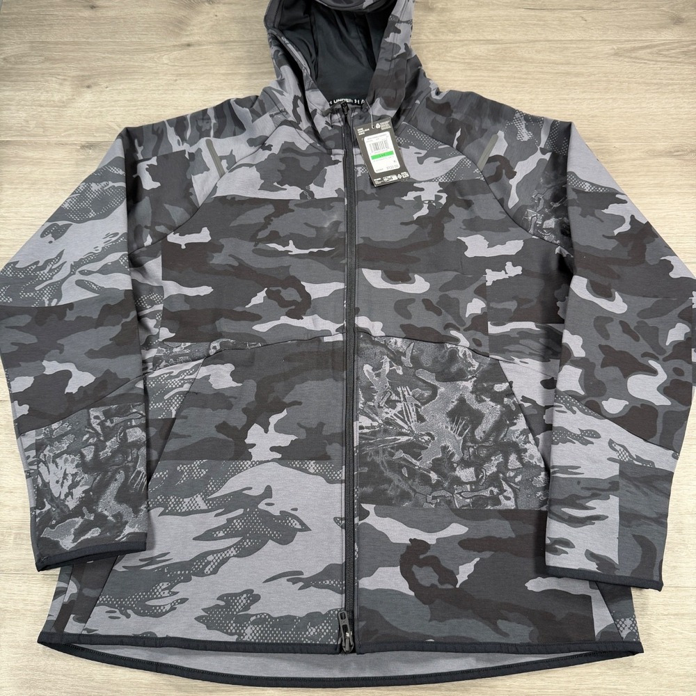 UA Unstoppable Fleece Camo Hoodie Jacket 6005683 Under Armour Mens Size Large